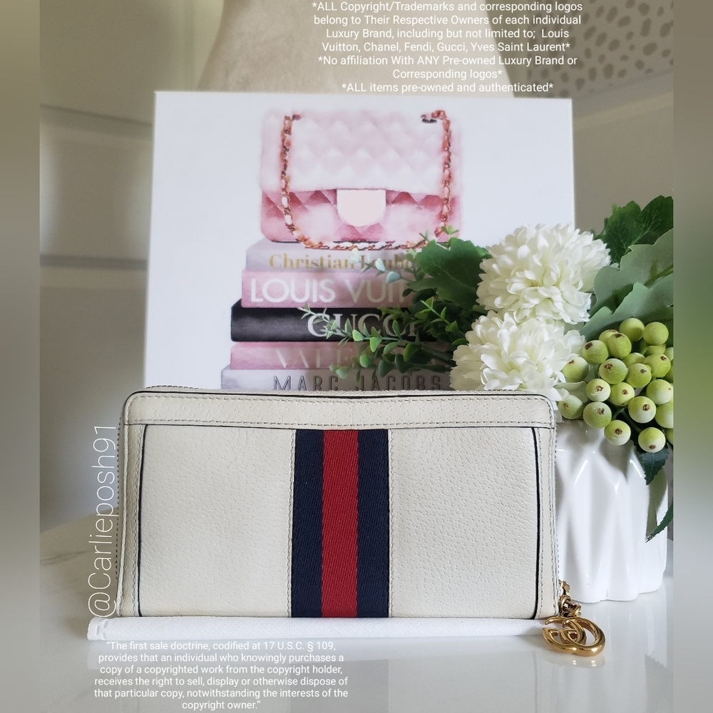 **SOLD** Authentic Pre-owned Gucci Ophidia Web Accent Zip Wallet - Picture 2 of 14